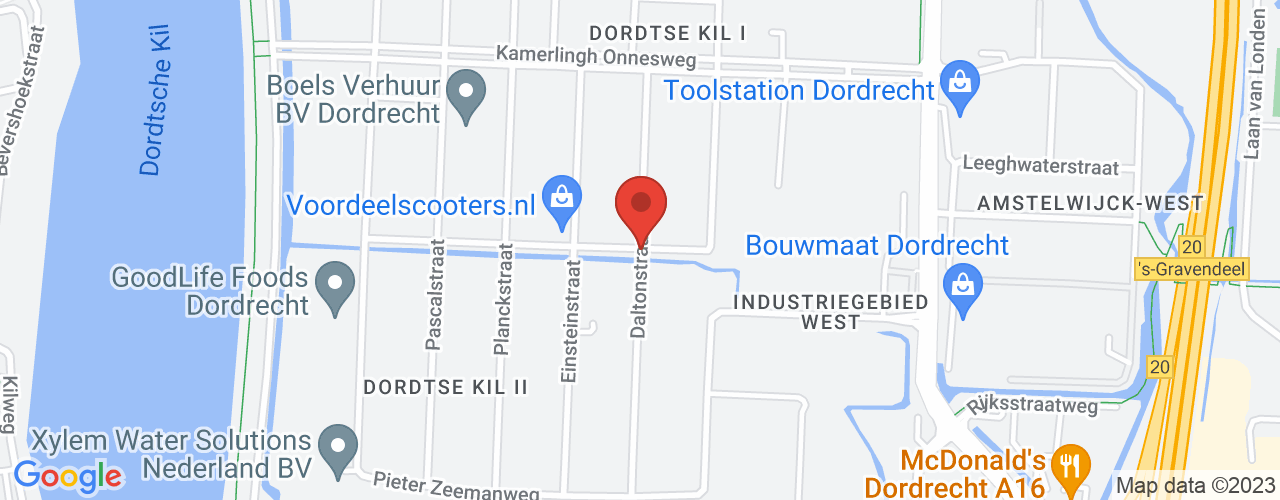 Google Maps afbeelding van de locatie van het incident. De locatie "51.7774825,4.6380479" is aangegeven met een rode marker.