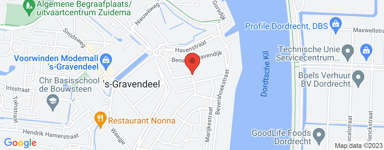 Google Maps afbeelding van de locatie van het incident. De locatie "51.779683,4.6224273" is aangegeven met een rode marker.