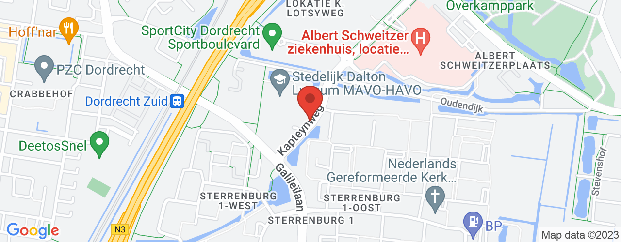 Google Maps afbeelding van de locatie van het incident. De locatie "51.7898443,4.6778868" is aangegeven met een rode marker.