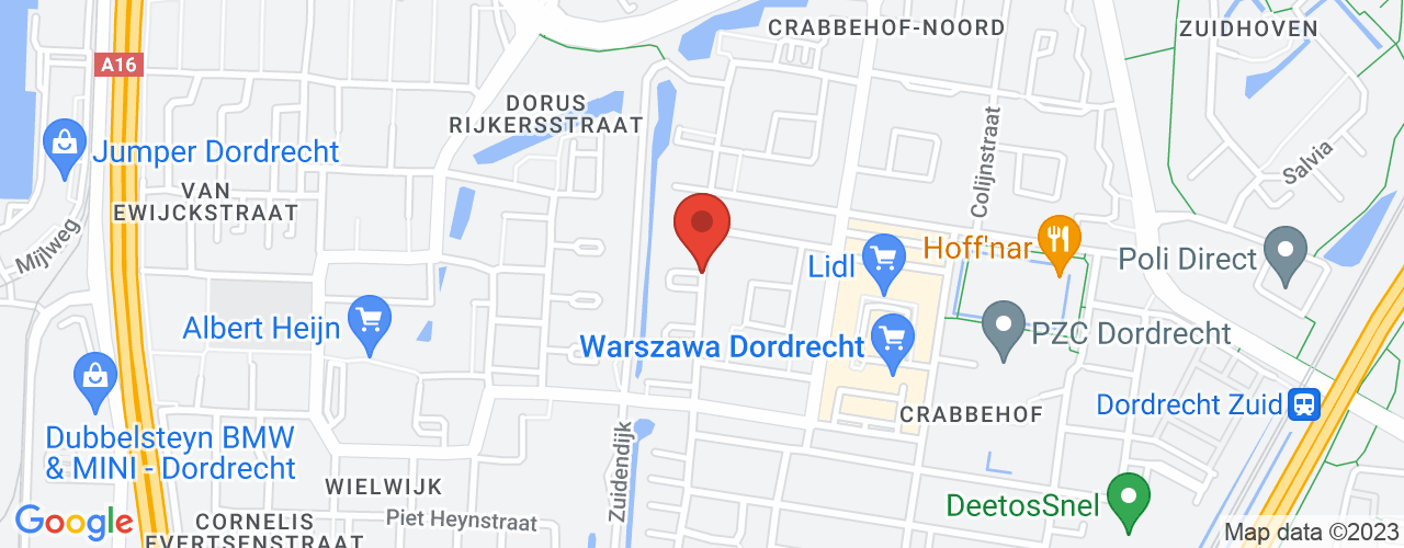 Google Maps afbeelding van de locatie van het incident. De locatie "51.7919784,4.6602288" is aangegeven met een rode marker.