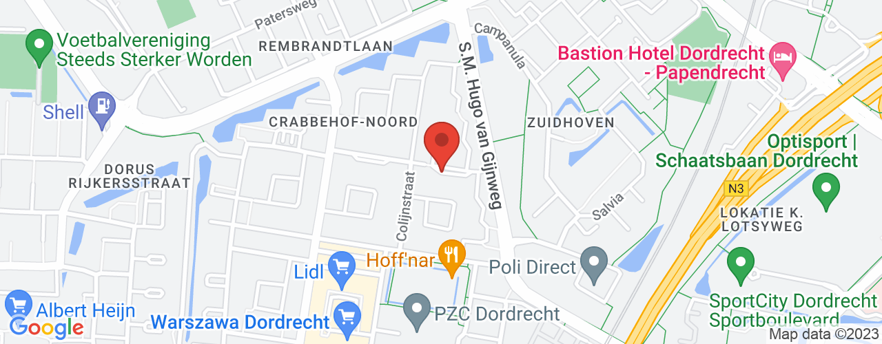 Google Maps afbeelding van de locatie van het incident. De locatie "51.7939793,4.6668838000000505" is aangegeven met een rode marker.