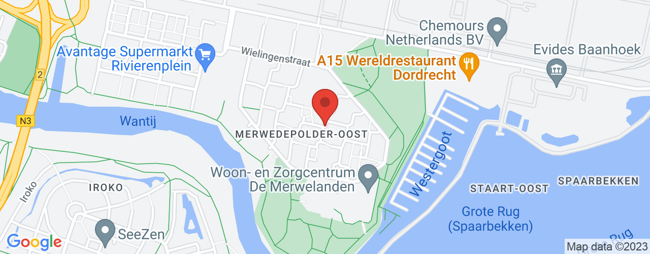 Google Maps afbeelding van de locatie van het incident. De locatie "51.8132124,4.719743" is aangegeven met een rode marker.