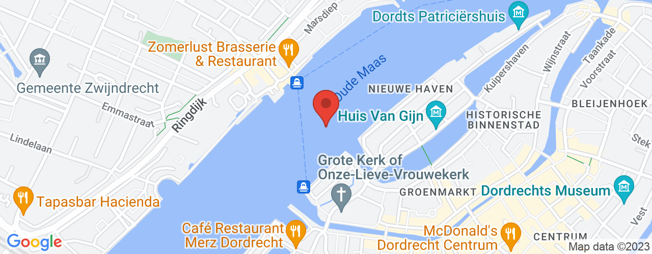 Google Maps afbeelding van de locatie van het incident. De locatie "51.81648155326765,4.65919385214844" is aangegeven met een rode marker.