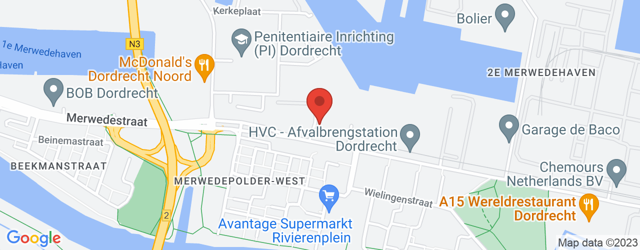 Google Maps afbeelding van de locatie van het incident. De locatie "51.8169705,4.7142764" is aangegeven met een rode marker.