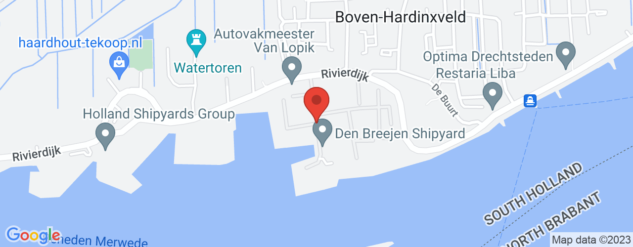 Google Maps afbeelding van de locatie van het incident. De locatie "51.8207119,4.8792692" is aangegeven met een rode marker.