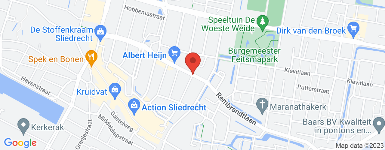 Google Maps afbeelding van de locatie van het incident. De locatie "51.8212779,4.779022299999999" is aangegeven met een rode marker.