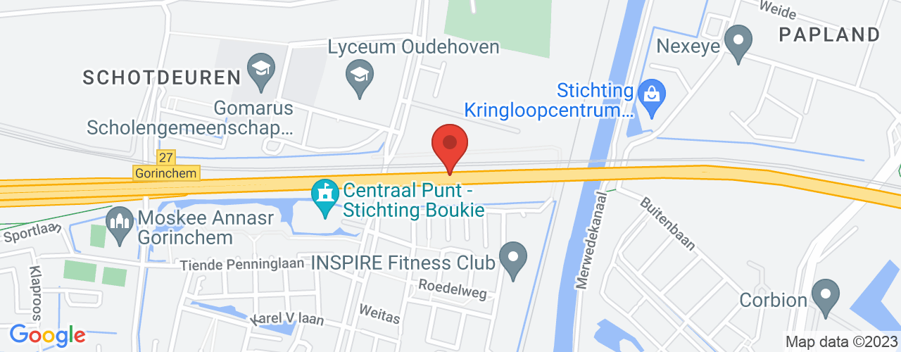 Google Maps afbeelding van de locatie van het incident. De locatie "51.8467518,4.974813" is aangegeven met een rode marker.