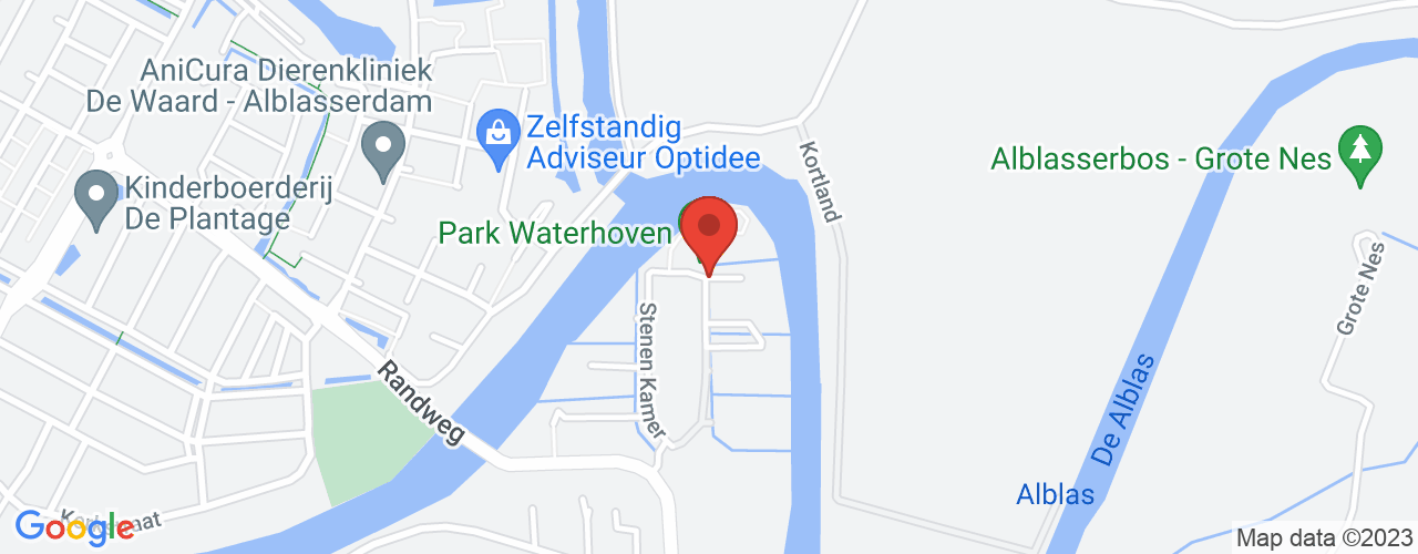 Google Maps afbeelding van de locatie van het incident. De locatie "51.8641849,4.675672999336231" is aangegeven met een rode marker.