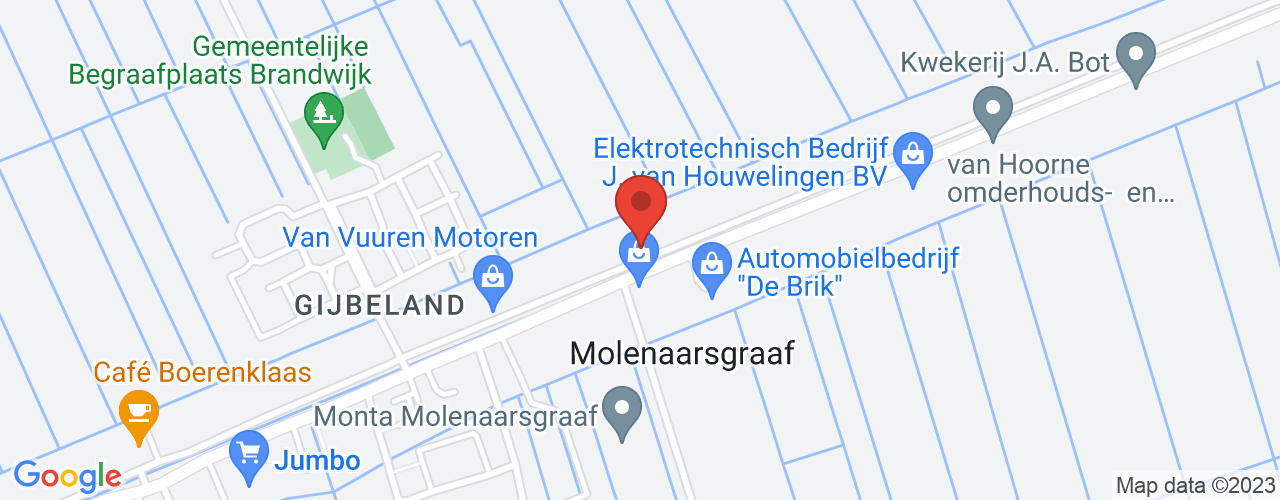 Google Maps afbeelding van de locatie van het incident. De locatie "51.8787523,4.8284256" is aangegeven met een rode marker.