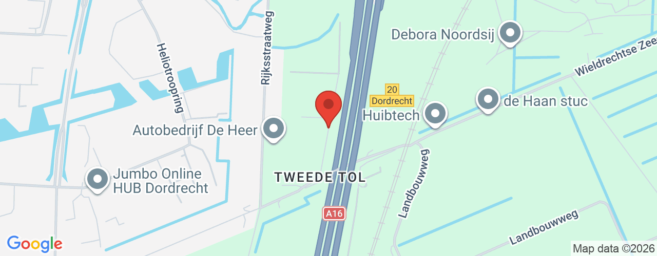 Google Maps afbeelding van de locatie van het incident. De locatie "Arie Schaapweg Dordrecht" is aangegeven met een rode marker.