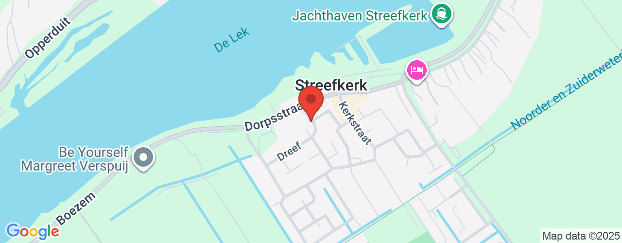 Google Maps afbeelding van de locatie van het incident. De locatie "De Bongerd 55 Streefkerk" is aangegeven met een rode marker.