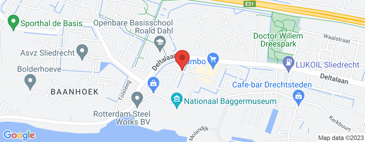 Google Maps afbeelding van de locatie van het incident. De locatie "Elzenhof, Sliedrecht" is aangegeven met een rode marker.