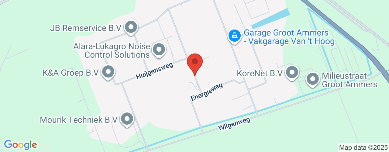 Google Maps afbeelding van de locatie van het incident. De locatie "Energieweg Groot-Ammers" is aangegeven met een rode marker.