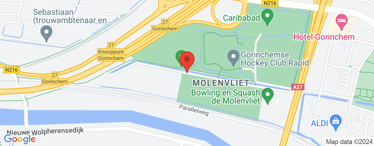 Google Maps afbeelding van de locatie van het incident. De locatie "Kleine Schelluinsekade Gorinchem " is aangegeven met een rode marker.