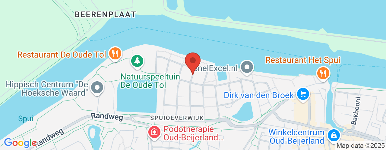 Google Maps afbeelding van de locatie van het incident. De locatie "Nansenerf, Oud-Beijerland " is aangegeven met een rode marker.