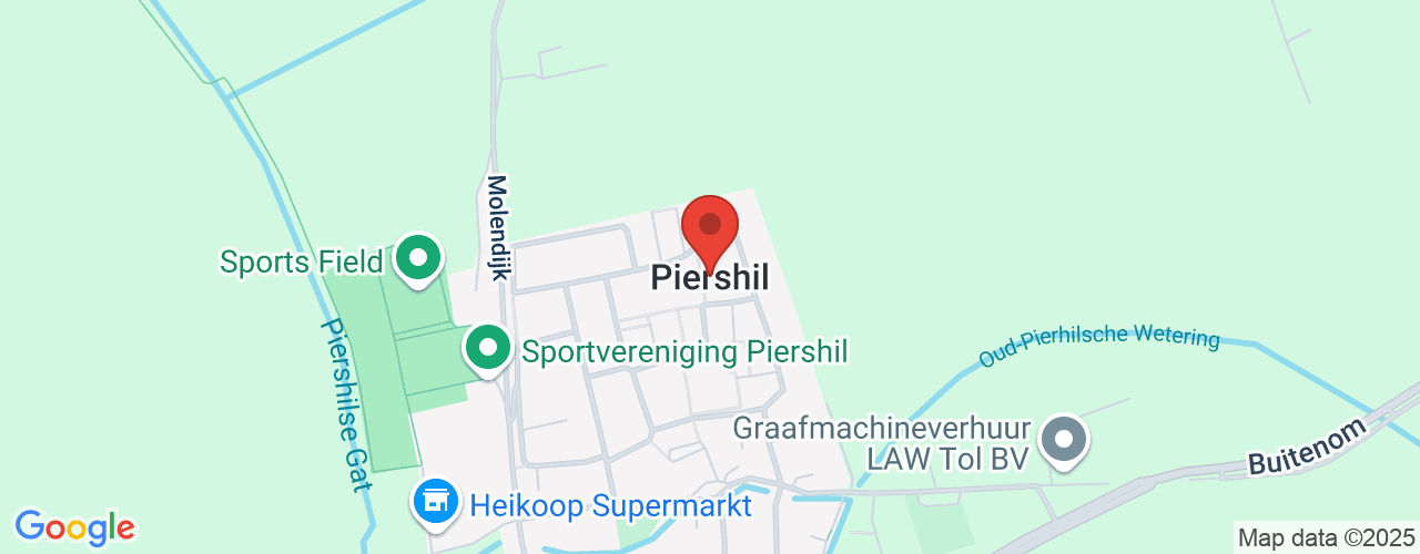 Google Maps afbeelding van de locatie van het incident. De locatie "Piershil" is aangegeven met een rode marker.
