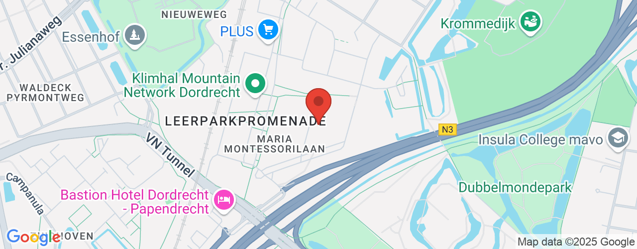 Google Maps afbeelding van de locatie van het incident. De locatie "Professor Kohnstammlaan 10, Dordrecht" is aangegeven met een rode marker.