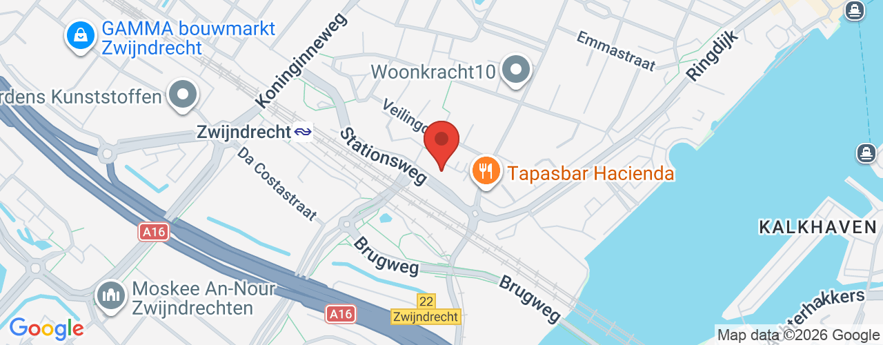 Google Maps afbeelding van de locatie van het incident. De locatie "Tomatenplein 105 Zwijndrecht" is aangegeven met een rode marker.