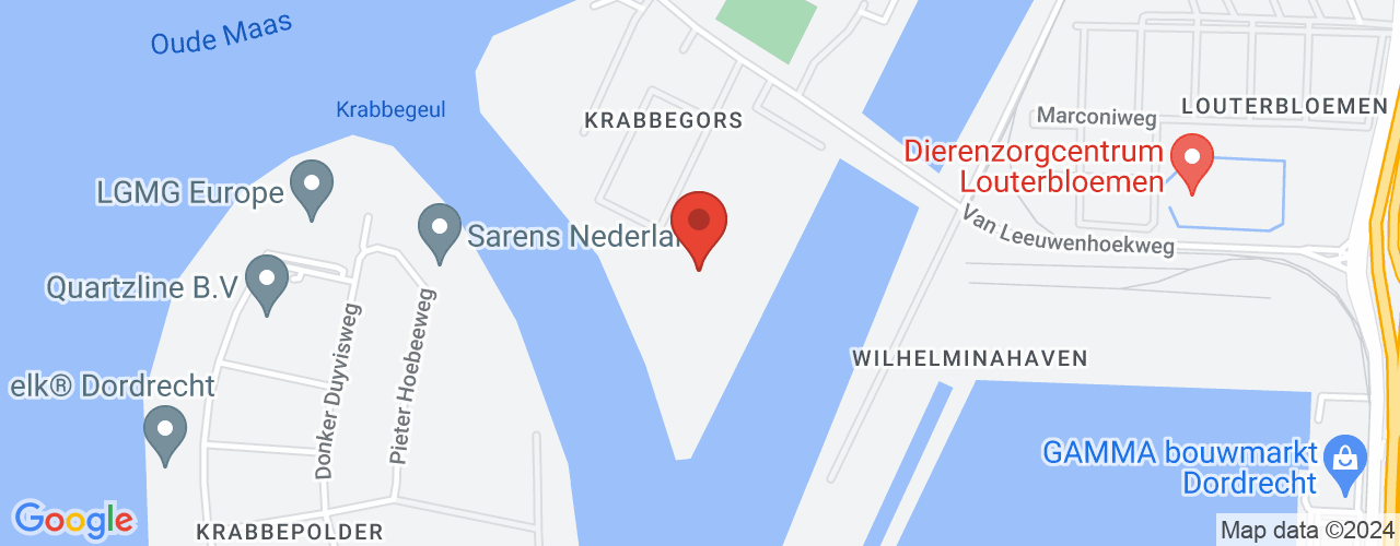 Google Maps afbeelding van de locatie van het incident. De locatie "Van Leeuwenhoekweg 21, Dordrecht" is aangegeven met een rode marker.